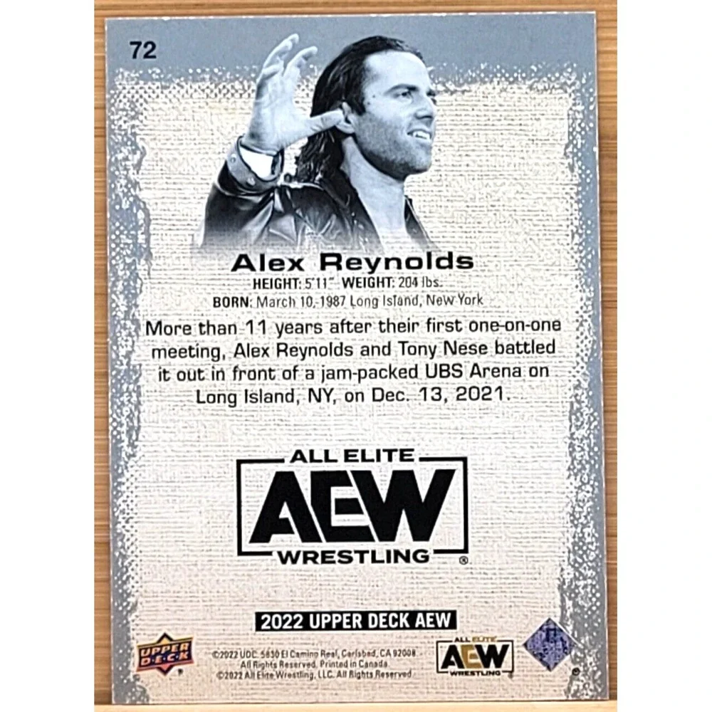 2022 UPPER DECK AEW‎ ALEX REYNOLDS DYNAMITE #D/299